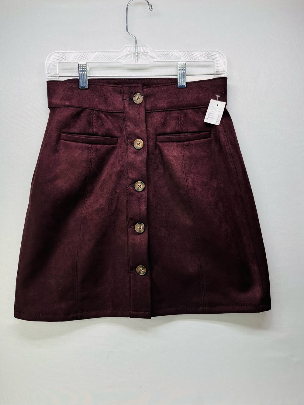 Maurices Burgundy Button-Front Mini‎ Skirt
